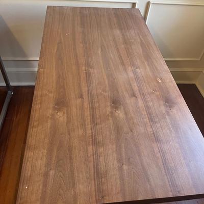 Two Wood & Metal Desks With Attached Filing Cabinets (UO-MG)
