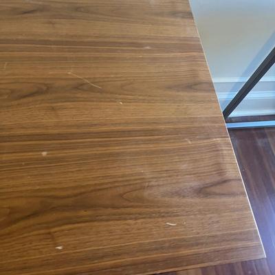 Two Wood & Metal Desks With Attached Filing Cabinets (UO-MG)
