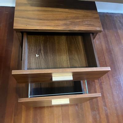 Two Wood & Metal Desks With Attached Filing Cabinets (UO-MG)
