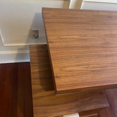 Two Wood & Metal Desks With Attached Filing Cabinets (UO-MG)