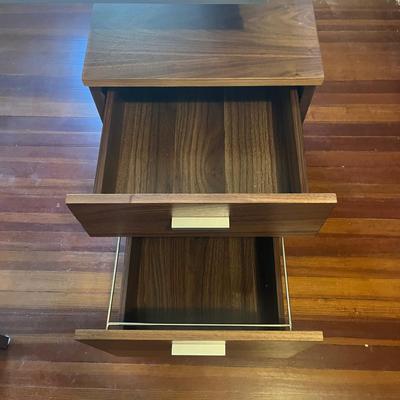 Two Wood & Metal Desks With Attached Filing Cabinets (UO-MG)