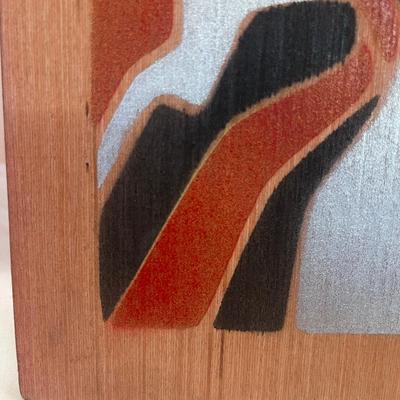 Spray Paint on Wood Abstract Landscape (DR-MG)