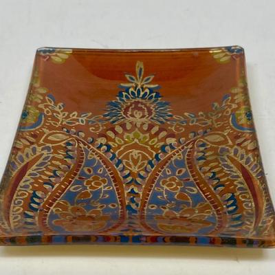 Painted Glass small Plate Dish