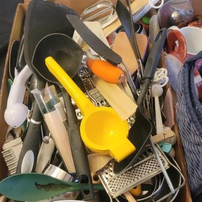 Two boxes of miscellaneous utensils