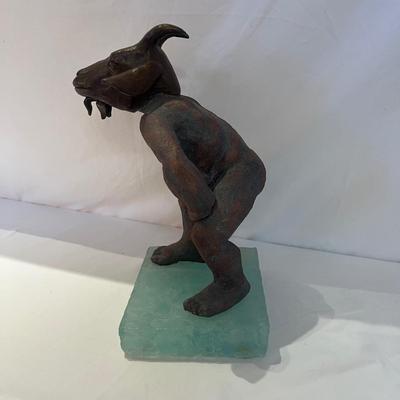 Páte De Verre Goat Symbolist Sculpture (DR-MG)