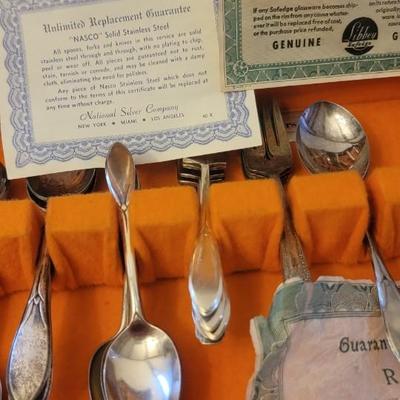 Two sets of silver ware, Oneida stainless, Nasco