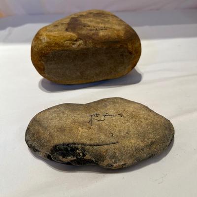 Pat Gaines & S.A Lynch Signed & Painted Stones (D-RG)