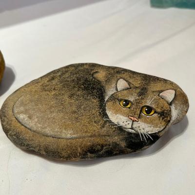 Pat Gaines & S.A Lynch Signed & Painted Stones (D-RG)