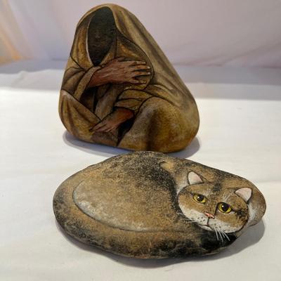 Pat Gaines & S.A Lynch Signed & Painted Stones (D-RG)