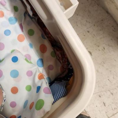 Big bin of vintage fabric folds