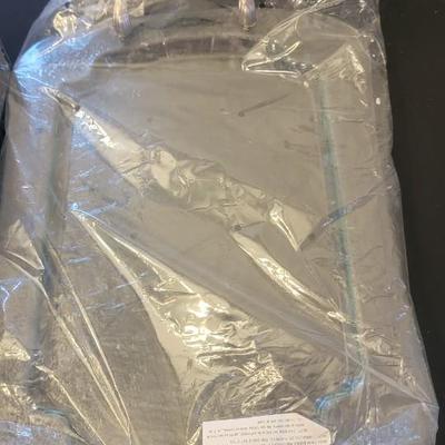 NIB 2 glass serving trays, oil dipping set, expresso cups