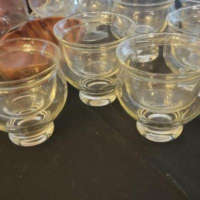 Shrimp cocktail dishes, misc glassware
