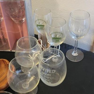 Shrimp cocktail dishes, misc glassware