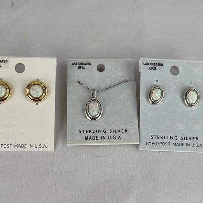 Lab created Opal and Sterling jewelry