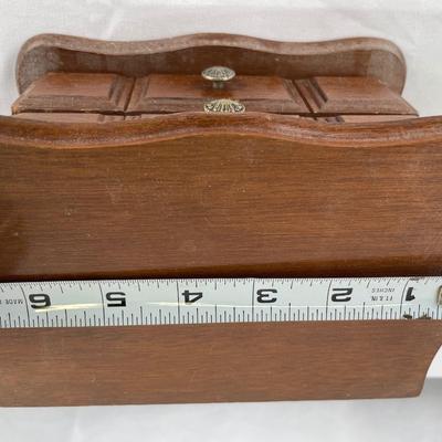 Small jewelry box with gold tone post earrings