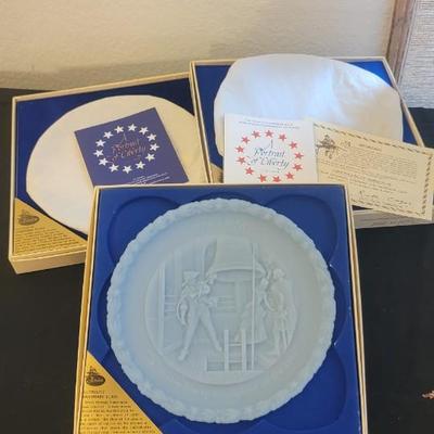 Three Fenton A Portrait of Liberty plates