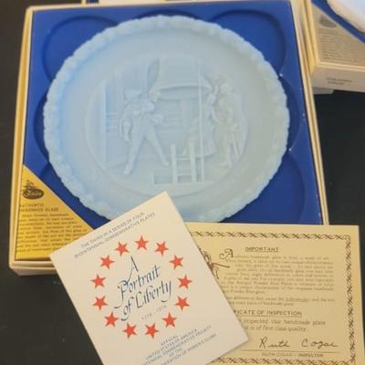 Three Fenton A Portrait of Liberty plates