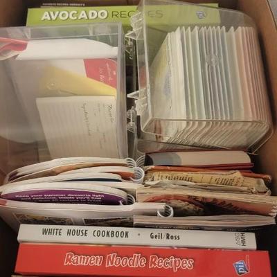Four full boxes of cookbooks and receipes