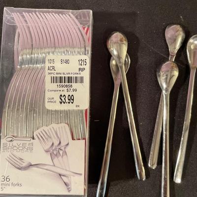 Italian divided, acorn platter, turkey platter, forks, and