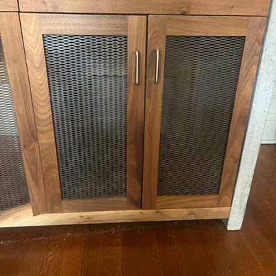 Cement & Solid Wood Entertainment Cabinet (D-MG)