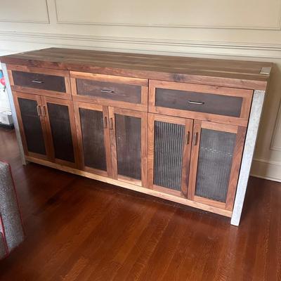 Cement & Solid Wood Entertainment Cabinet (D-MG)