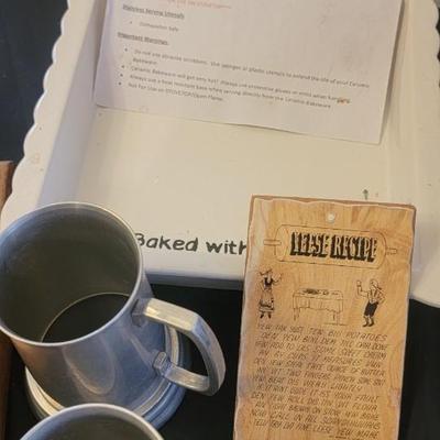 Baked with love dish, glassware, lefse receipe