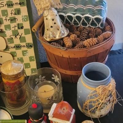 A whole bunch of Christmas decorations