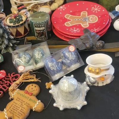 A whole bunch of Christmas decorations