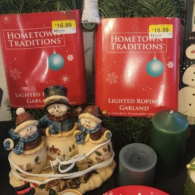 A whole bunch of Christmas decorations