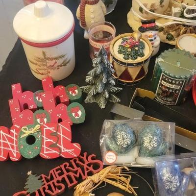 A whole bunch of Christmas decorations