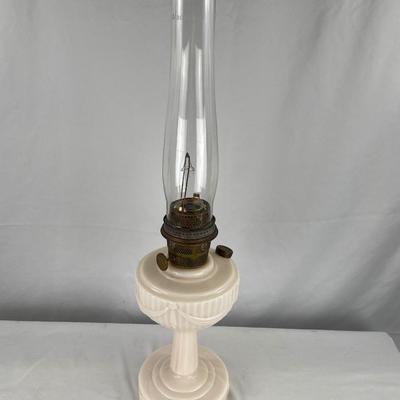 Antique Aladdin tall model B Lincoln, drape oil lamp