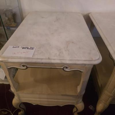 Pair of Marble top end tables.
