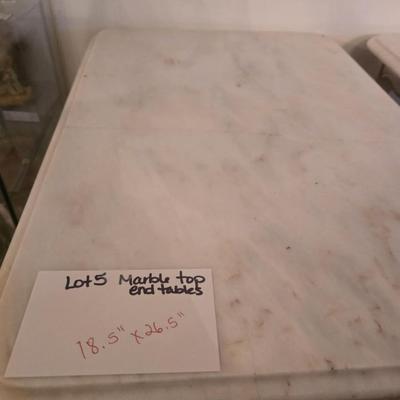 Pair of Marble top end tables.