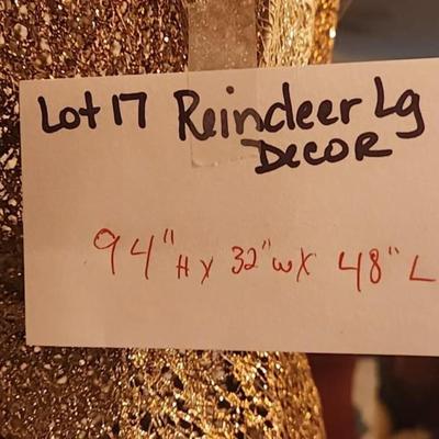 Large Gold Glitter Outdoor reindeer decor