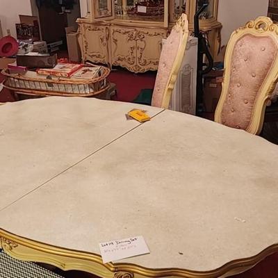 French Provincial Dining Set with six chairs