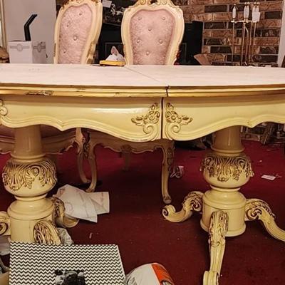 French Provincial Dining Set with six chairs