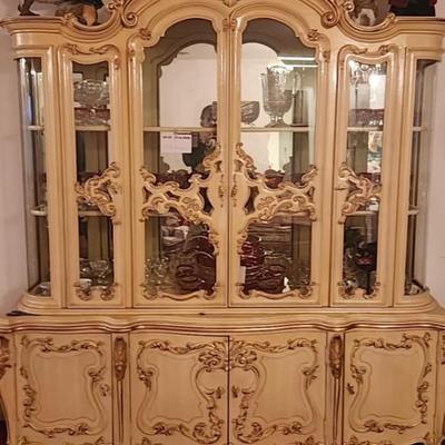 Large French Provincial China Hutch