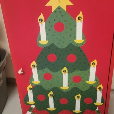 Red Christmas tree cabinet