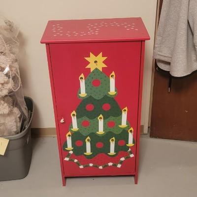 Red Christmas tree cabinet