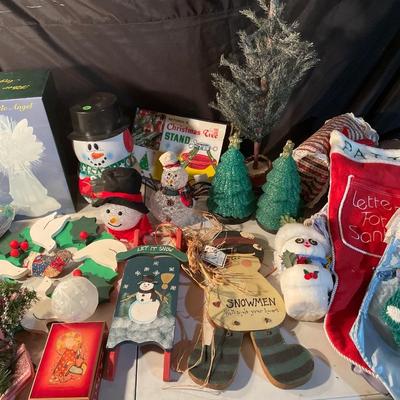 Fiber optic angel and various Christmas