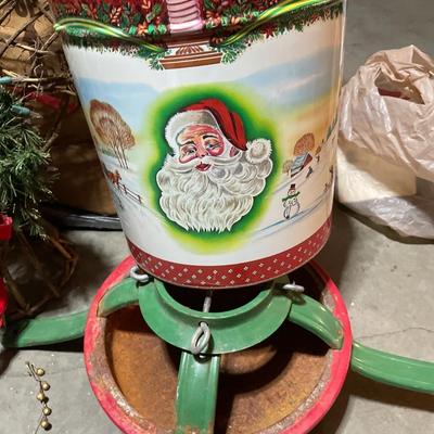 Vintage tin, angel and Christmas tree