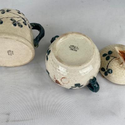 Ceramic Beehive pitcher and sugar bowl