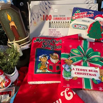 Christmas lights, bulbs, ornaments, etc.