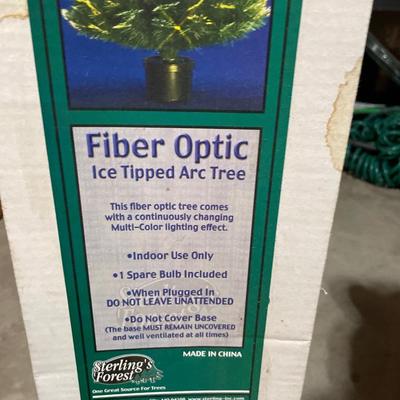 Fiber optic tree, angel and reindeer