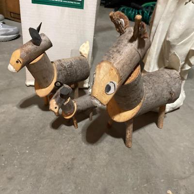 Fiber optic tree, angel and reindeer