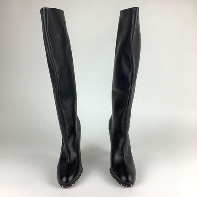 108 VALENTINO Rockstud Black Leather Boots Size 41