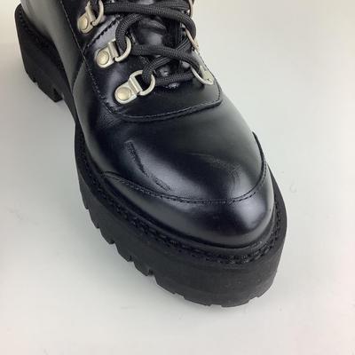 110 New OFF-WHITE Black Textured-Leather Ankle Boots Size 41