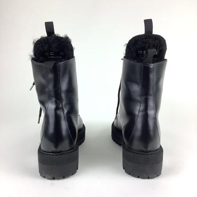 110 New OFF-WHITE Black Textured-Leather Ankle Boots Size 41