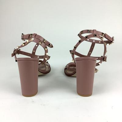 114 VALENTINO Rockstud Blush Calfskin Sandals Size 41