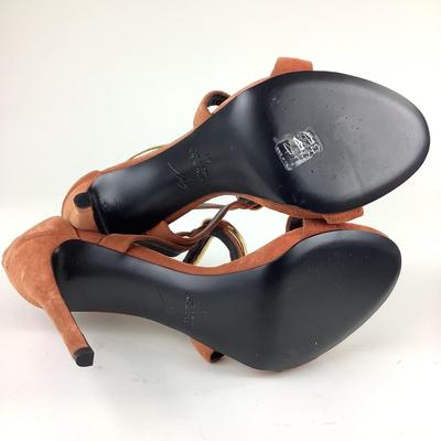 117 GIUSEPPE ZANOTTI Terracotta Suede 'Alien' Strap Sandals Size 41